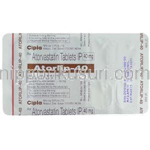 アトルバスタチン (リピトール ジェネリック) , Atorlip 40 mg tablet 包装