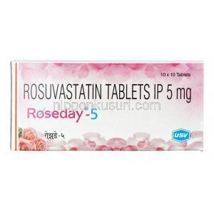 ローズディ, ロスバスタチン 5 mg, 錠剤, 箱表面