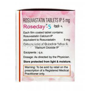 ローズディ, ロスバスタチン 5 mg, 錠剤, 箱情報