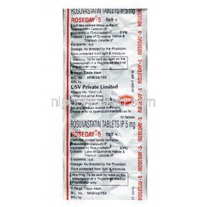 ローズディ, ロスバスタチン 5 mg, 錠剤,シート情報