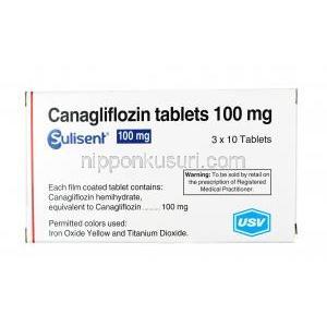 スリセント, カナグリフロジン 100 mg, 錠剤, 箱表面