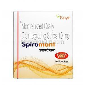 スピロモント, モンテルカスト10 mg, 錠剤, 箱表面