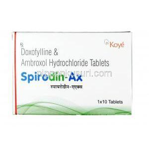 スピロディン AX, ドキソフィリン 400mg / アンブロキソール 30mg, 錠剤, 箱表面