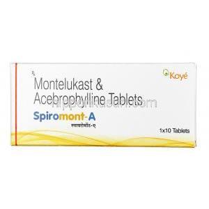 スピロモント A,　アセブロフィリン 200mg / モンテルカスト 10mg, 錠剤, 箱表面