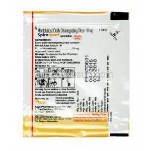 スピロモント, モンテルカスト10 mg, 錠剤, 包装情報