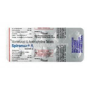 スピロモント A,　アセブロフィリン 200mg / モンテルカスト 10mg, 錠剤, シート情報