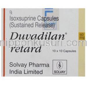 イソクスプリン (ズファジランジェネリック), Duvadilan, 10mg 錠 (Solvay Pharma)　箱