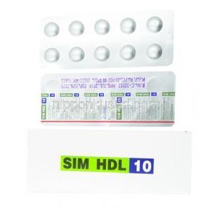 シム HDL, シンバスタチン 10mg, 箱, シート