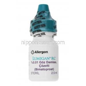 ルミガン RC, ビマトプロスト  0.03% 2.5ML 点眼薬 (Allergan) ボトル前面