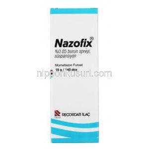 ナゾフィックス 鼻スプレー (モメタゾン) 50mcg 箱前面