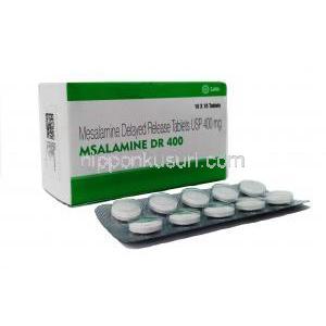 メサラミン DR, 400 mg 100錠 (徐放性錠) , 箱, シート
