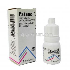 パタノール点眼液,オロパタジン塩酸塩,  0.1% 5ml, 箱,ボトル