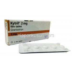 カイトリル (グラニセトロン) 2 mg 5 錠 箱、錠剤