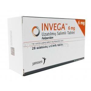 インヴェガ (パリペリドン) 6 mg, 28 錠 (徐放性) 箱
