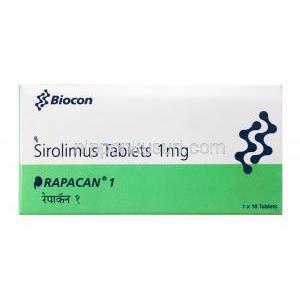 ラパカン, シロリムス(ラパマイシン) 1 mg, 製造元：Biocon, 箱, シート