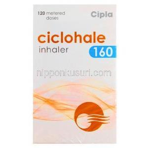 Ciclohale Inhaler, Ciclesonide 120 MD 160mcg, CiplaAC, box front presentation