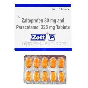 ゾット P (アセトアミノフェン/ ザルトプロフェン) 箱、錠剤