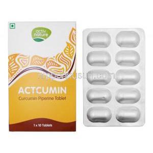 アクトクミン (クルクミン/ ピペリン) 箱、錠剤