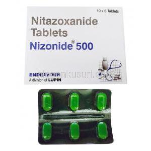 ニゾニド (ニタゾキサニド) 500mg 箱、錠剤
