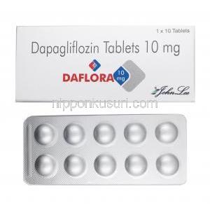 ダフロラ (ダパグリフロジン)10mg 箱、錠剤