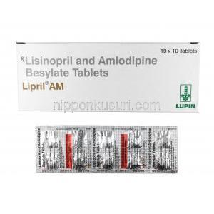 リプリル AM (アムロジピン/ リシノプリル) 箱、錠剤