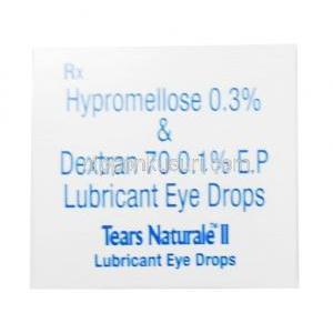 ティアーズ ナチュレール II 点眼薬 (ヒドロキシプロピルメチルセルロース 0.3%/ デキストラン 0.1%) 10ml 箱上部