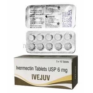 イベジュブ (イベルメクチン)6 mg 6 mg 箱、錠剤