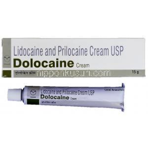 ドロカイン クリーム 15g, Dolocaine Cream（エムラクリーム ジェネリック）リドカイン 25mg/ プリロカイン 25mg 配合