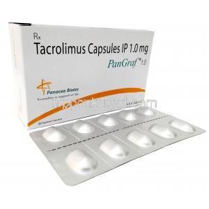 パングラフ,タクロリムス 1mg, 6カプセル,製造元： Panacea Biotec Pharma, 箱, シート