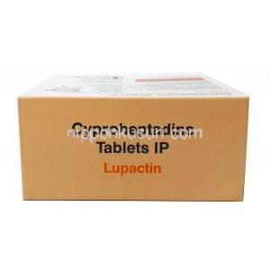 ルパクチン, シプロヘプタジン4mg,錠剤, 製造元：Lupin Ltd, 箱上面