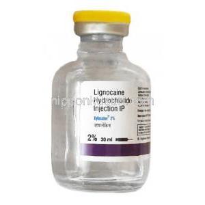 キシロカイン 注射, リドカイン 2%, 30ml, 製造元：Zydus Cadila,ボトル