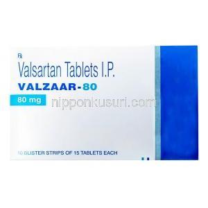 バルザール, バルサルタン 80 mg, 製造元：Torrent Pharma, 箱表面