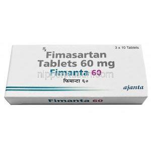 フィマンタ 60,フィマサルタン60mg, 製造元：Ajanta Pharma, 箱表面