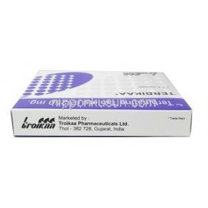 テルビカ,テルビナフィン 250 mg, 製造元：Troikaa Pharmaceuticals Ltd, 箱上面