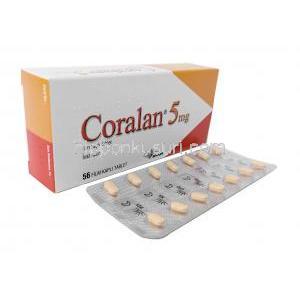 コララン,イバブラジン 5mg, 製造元：Serdia Pharmaceuticals, 箱, シート