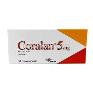 コララン,イバブラジン 5mg, 製造元：Serdia Pharmaceuticals, 箱表面