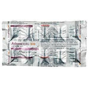 アデノマック ,S‐アデノシルメチオニン 400mg 錠剤, 製造元： Macleods Pharmaceuticals Pvt Ltd, シート情報