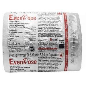 Even Rose, Evening Primrose Oil 1000mg, Softgel Capsule, Prevego Healthcare & Research Private Limited, Blisterpack information