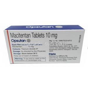オプスタン,マシテンタン 10 mg, 製造元：Cipla, 箱情報