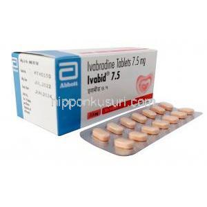 イバビッド,イバブラジン 7.5 mg, 製造元：Abbott Healthcare, 箱, シート