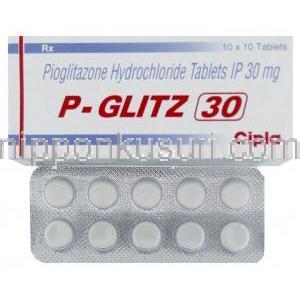 ジェネリック・アクトス, ピオグリタゾン 30MG錠, Pioglit , (Sun pharma)