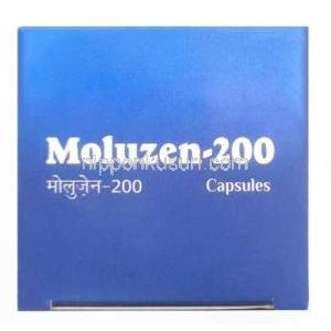 モルゼン,モルヌピラビル200 mg, 40カプセル, 製造元：Xenon Pharmaceuticals, 箱上面