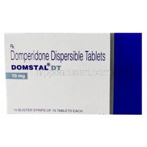ドムスタル DT,ドンペリドン 10mg, 口腔内崩壊錠, 製造元：Torrent Pharma,箱表面