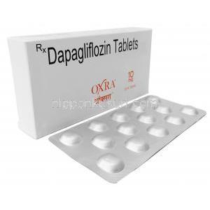 オクスラ,ダパグリフロジン 10 mg, 製造元：Sun Pharma, 箱, シート