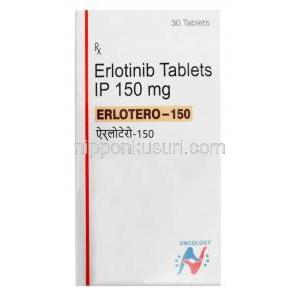 エルロテロ,エルロチニブ150mg, 30錠, 製造元： Hetero Drugs Ltd, 箱表面