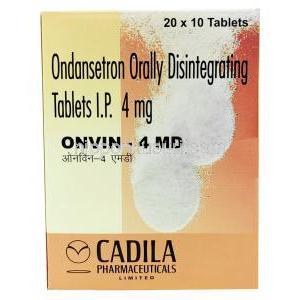 オンビン MD, オンダンセトロン 4 mg, 製造元：Cadila Pharma, 箱表面