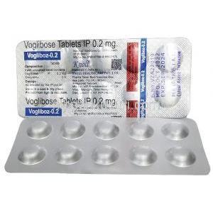 ボグリボズ, ボグリボース 0.2 mg, 製造元：Knoll Pharmaceuticals,シート表面, シート裏面