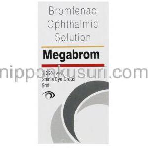 ブロムフェナク （ブロナック ジェネリック）, メガブロム Megabrom  0.1% 点眼薬 (Sun Pharma) 点眼薬