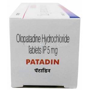 パタジン, オロパタジン5mg, 製造元：Ajanta Pharma Ltd, 箱側面-2