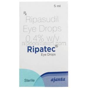リパテック点眼薬, リパスディル 0.4% w/v,点眼薬 5mL, 製造元：Ajanta Pharma Ltd, 箱表面